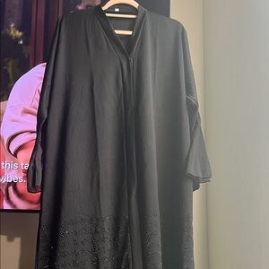 Elegant Black Abaya Modest Cover Dress Kaftan from UAE